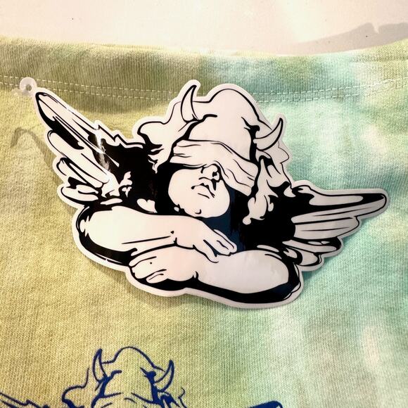 Boy's Lie Drawstring Backpack Bag Soft Cupid Green Turquoise White NWT - Picture 6 of 9